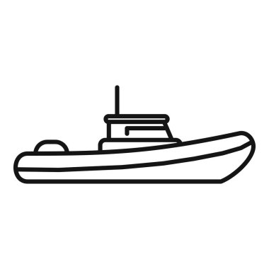 Su yüzeyinde yüzen lastik motorlu teknenin simgesi.