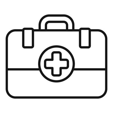 Tıbbi bakım ve acil durum hazırlığını sembolize eden basit ve tanınabilir ilk yardım çantası simgesi
