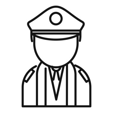 Üniforma giyen bir güvenlik görevlisinin çizgi simgesi