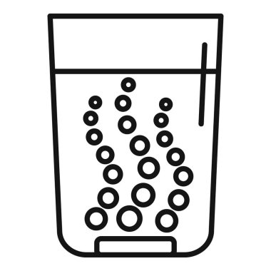 Kabarcıkları yüzeye yükselen bir bardak köpüklü suyun ana hatlarını tazeleyen bir simge