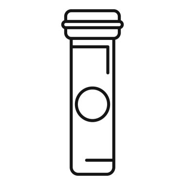 Bir test tüpünün basit çizgi simgesi, laboratuvar analizlerinde sıkça kullanılan tıbbi ayarlarda