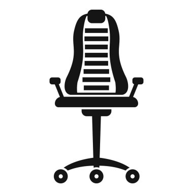 Modern ofis koltuğu ikonu. Beyaz arkaplanda izole edilmiş web tasarımı için modern ofis sandalyesi simgesinin basit çizimi