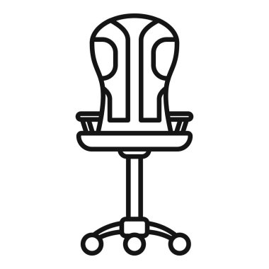 Basit çizgiler, tekerlekli rahat bir ofis sandalyesi.