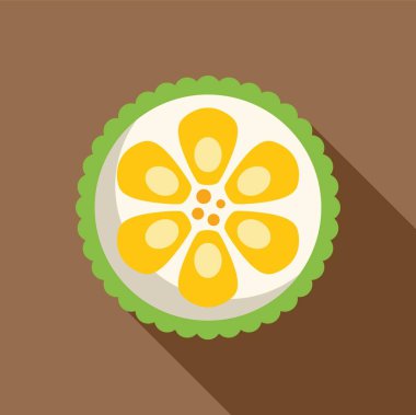 Sarı çiçek desenli ve yeşil kenarlı nefis yuvarlak pasta. Doğum günü kutlaması için mükemmel.