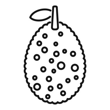 Bir Jackfruit 'in basit çizgi simgesi, egzotik ve lezzetli bir tropikal meyve