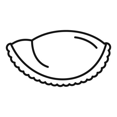 Geleneksel bir Arjantin börek böreğini temsil eden çizgi çizimi, popüler bir Latin Amerika yemeği.