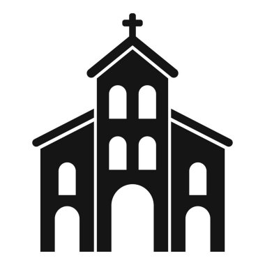 Haç, pencere ve din, Hıristiyanlık ve inanç kavramları için kapısı olan basit bir kilise cephesi.