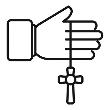 Çapraz kolye tutan bir elin sanat simgesi. İnancı ve maneviyatı simgeliyor.