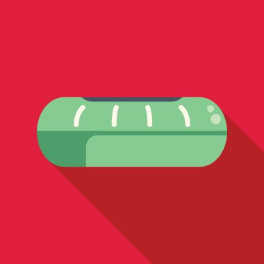 Su yüzeyinde yüzen yeşil şişme kano, aktif yaşam tarzı, yaz tatili, su turizmi, açık hava aktivitesi