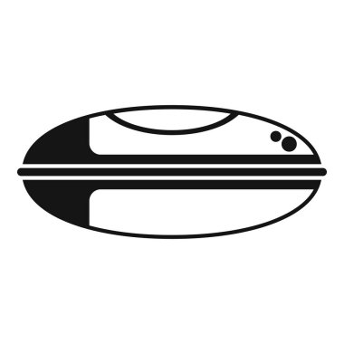 Beyaz arkaplanda izole edilmiş basit bir şekilde galaksi simgesinde uçan uzay gemisi