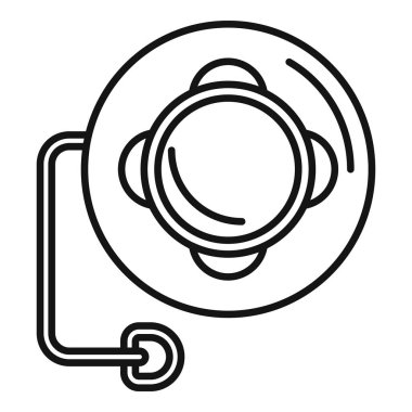 Yukarıdan görülebilen elektrik kablosu bağlı bir elektrikli ocağın basit çizimi