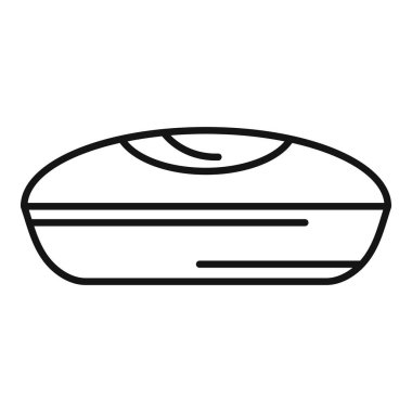 Bir nemlendiricinin çizgi simgesi, bir odadaki nemi artıran, rahat yaşam koşullarını sağlayan bir cihaz.