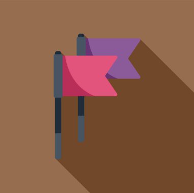 Rüzgarda sallanan iki bayrak zafer, başarı ve kutlama gibi kavramları temsil etmek için mükemmeldir.