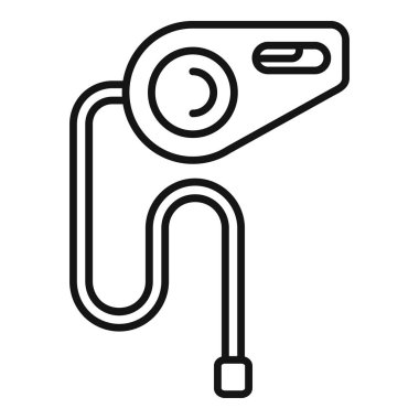 Elektrikli araba şarj kablosunun çizgi resim simgesi, sürdürülebilir ulaşım ve temiz enerji çözümlerini sembolize ediyor