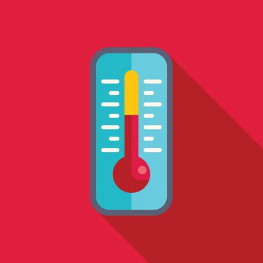 Termometre, yüksek sıcaklığı ölçüyor ve civa, mezuniyet derecesinde yükseliyor.