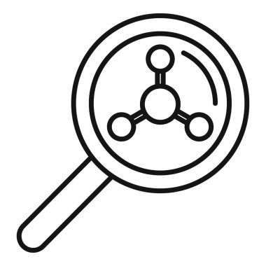 Büyüteç, bilimsel araştırma ve analizi temsil eden bir moleküle odaklanıyor.