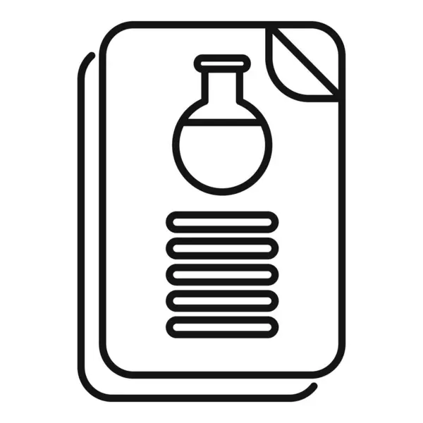 stock vector Line drawing of a chemistry book cover featuring an erlenmeyer flask and text lines