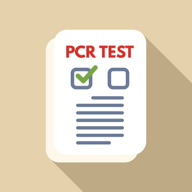 Pcr test sonucu, yeşil işaretli pozitif bir sonucu gösteren bir kağıt belgede gösterilir