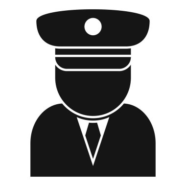 Tren kondüktörünün siyah silueti şapka ve kravat takıyor.