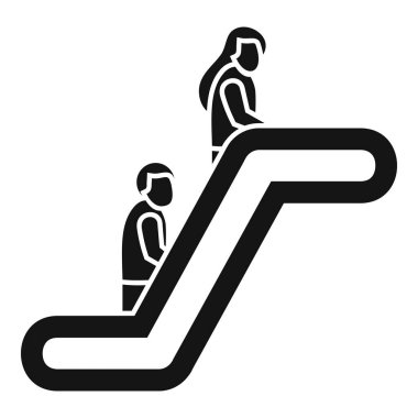 Yürüyen merdivende iki kişinin siyah silueti.