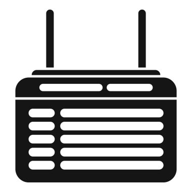 Yayın sinyalleri gönderen antenli klasik radyo alıcısı