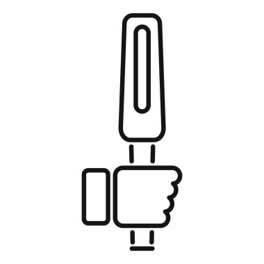 UV dezenfekte lambasını tutan bir elin çizgi simgesi yüzeyi sterilize ediyor.