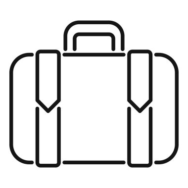Seyahat ya da iş seyahatlerini temsil eden kapalı bir valizin minimalist simgesi