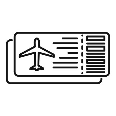 Uçuş biletinin basit bir simgesi.