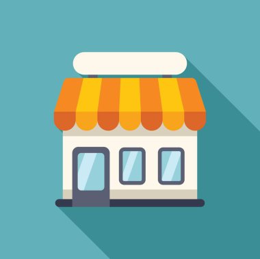 Resimlerde, tente ve boş tabelalı, yerel ticareti ve girişimciliği sembolize eden küçük bir işletme ön cephesi yer alıyor.