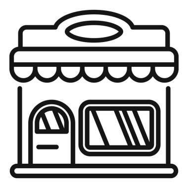 Tenteli basit bir vitrin, halka açık küçük bir işletmeyi temsil ediyor.