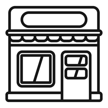 Tenteli ve büyük vitrinli küçük işletme mağazası müşterileri bekliyor