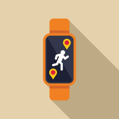 Smartwatch çalışan adamı ve GPS konumunu izliyor.