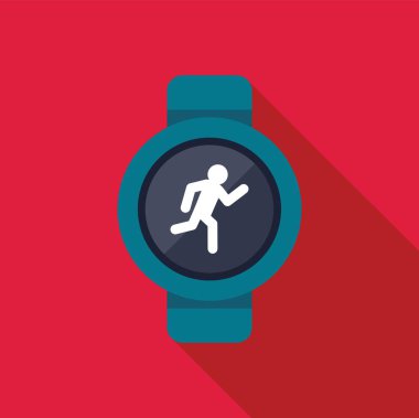 Akıllı saat çalışan adam simgesini ekranda gösterir, fitness izlemesini temsil eder