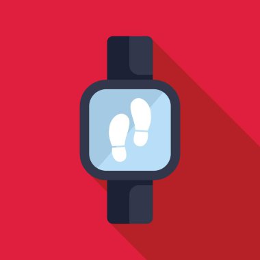 Yürüyen adımlar simgesini gösteren modern smartwatch, fitness izleme yeteneklerini vurguluyor