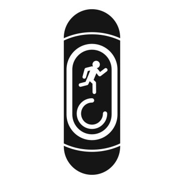 Koşan bir adam ve geri sayım zamanlayıcısını gösteren yaya geçidi sinyalinin siyah beyaz simgesi