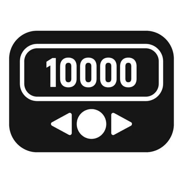 stock vector Electronic pager showing number 10000 on display, being used for communication