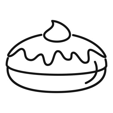 Çikolatayla kaplı ve kremayla kaplı bir çöreğin basit çizimi.