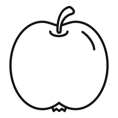 Sağlıklı beslenme ya da sonbahar hasadını temsil etmek için mükemmel bir elma çizimi.