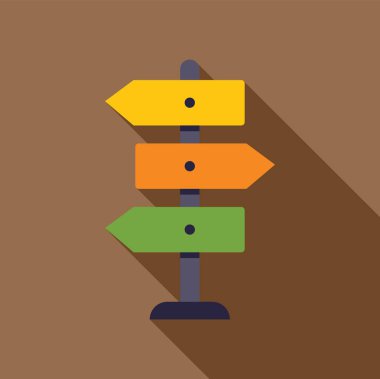 Renkli yön işareti farklı yönlere bakan üç oklu seçenekler sunuyor