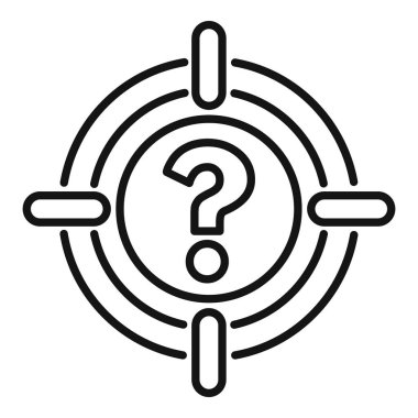 Hedef alınan soru işaretinin basit, cesur, simge grafiği