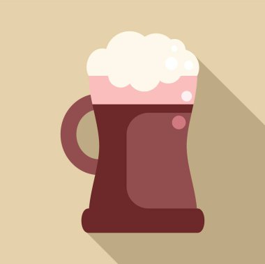 Üstünde köpük olan büyük bir bardak koyu bira, saplı soğuk demlenmiş bira.