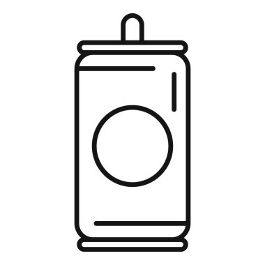 Alüminyum içeceğin basit çizimi markalaşma için boş bir etiket gösterebilir