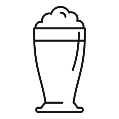 Üstünde köpük olan uzun bir bardak biranın basit çizimi.