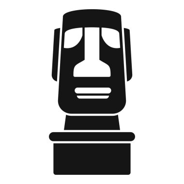 Paskalya adası moai heykelinin siyah beyaz simgesi.