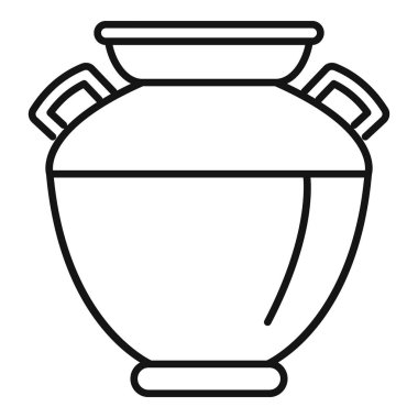 Antik çağlarda kullanılan seramik bir vazo olan klasik bir Yunan amforasının çizgi çizimi