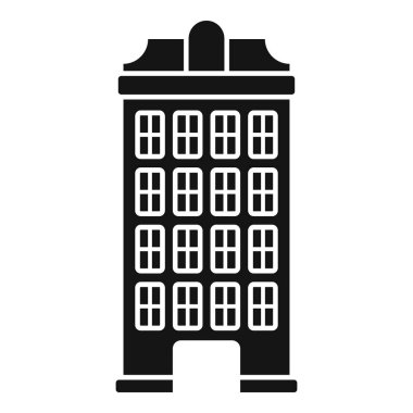 Hollanda geleneksel dar tuğla ev cephesi gable çatı, siyah ve beyaz çizimler