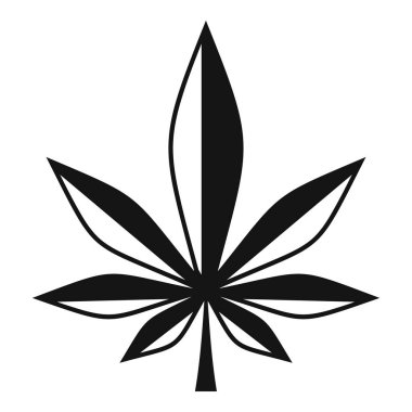 Yasal marihuanayı gösteren siyah ve beyaz kenevir yaprağı logosu