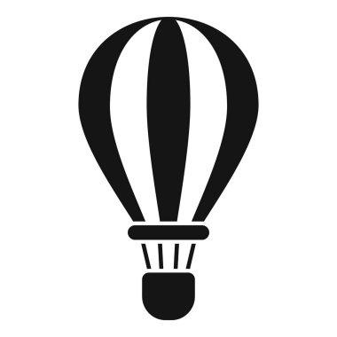 Yüzen çizgili sıcak hava balonunun simgesi.