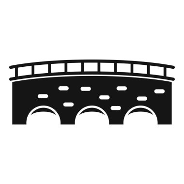 Taşımacılık ve mimari projeler için nehir kıyılarını birbirine bağlayan kemerli basit köprü simgesi