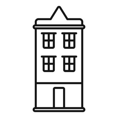 Tavan arası olan yüksek bina, oturma odasını gösteriyor.